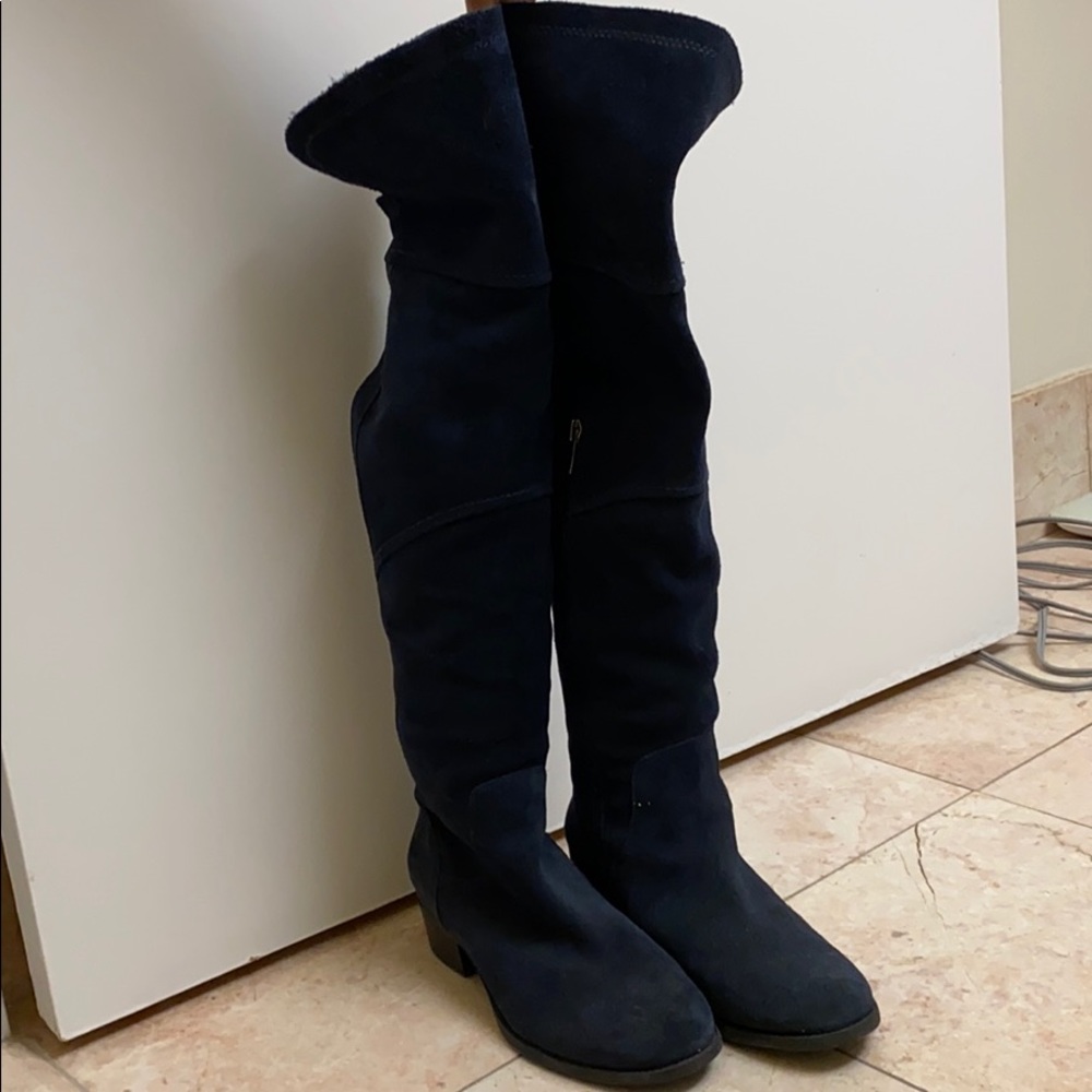 Navy Suede Vince Camino Over the Knee Boots
